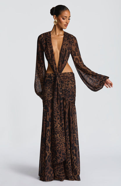 Andrina Maxi Dress Leopard Print