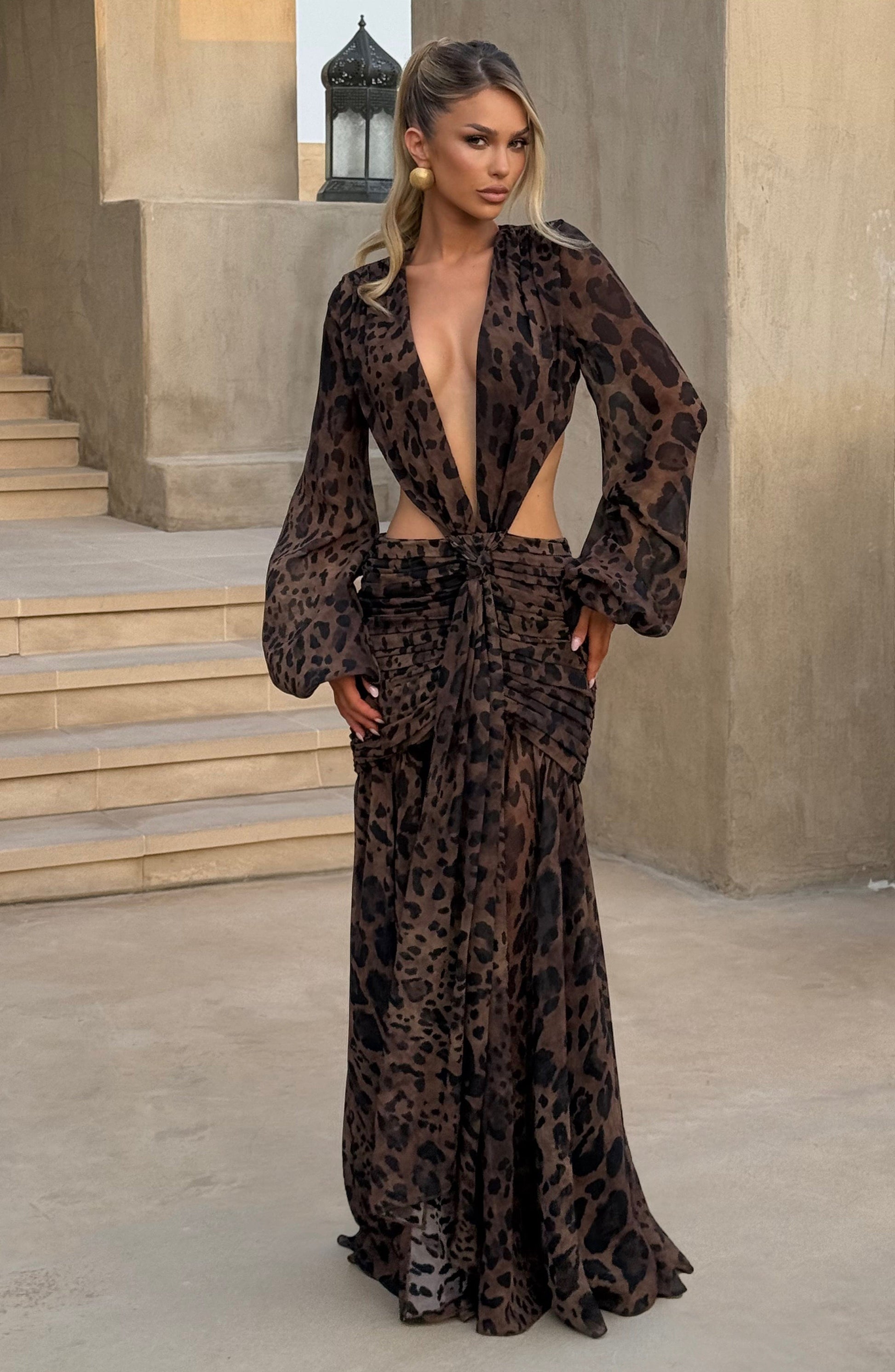 Andrina Maxi Dress Leopard Print