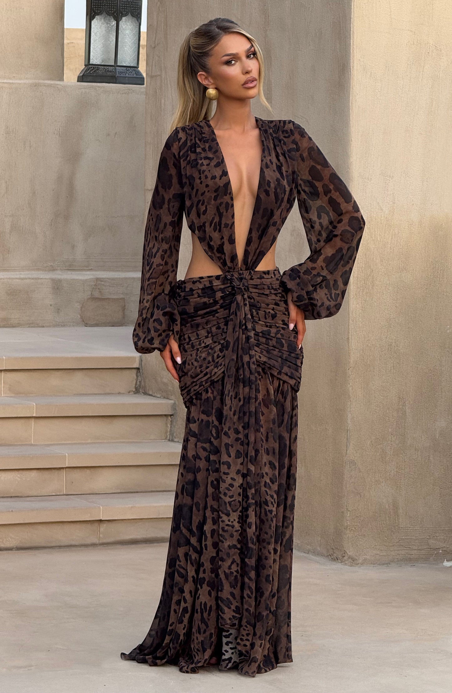 Andrina Maxi Dress Leopard Print