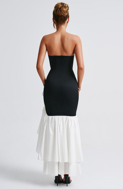 Angelina Maxi Dress Black/White