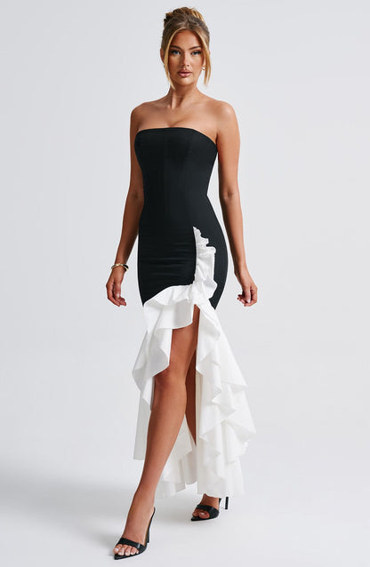 Angelina Maxi Dress Black/White