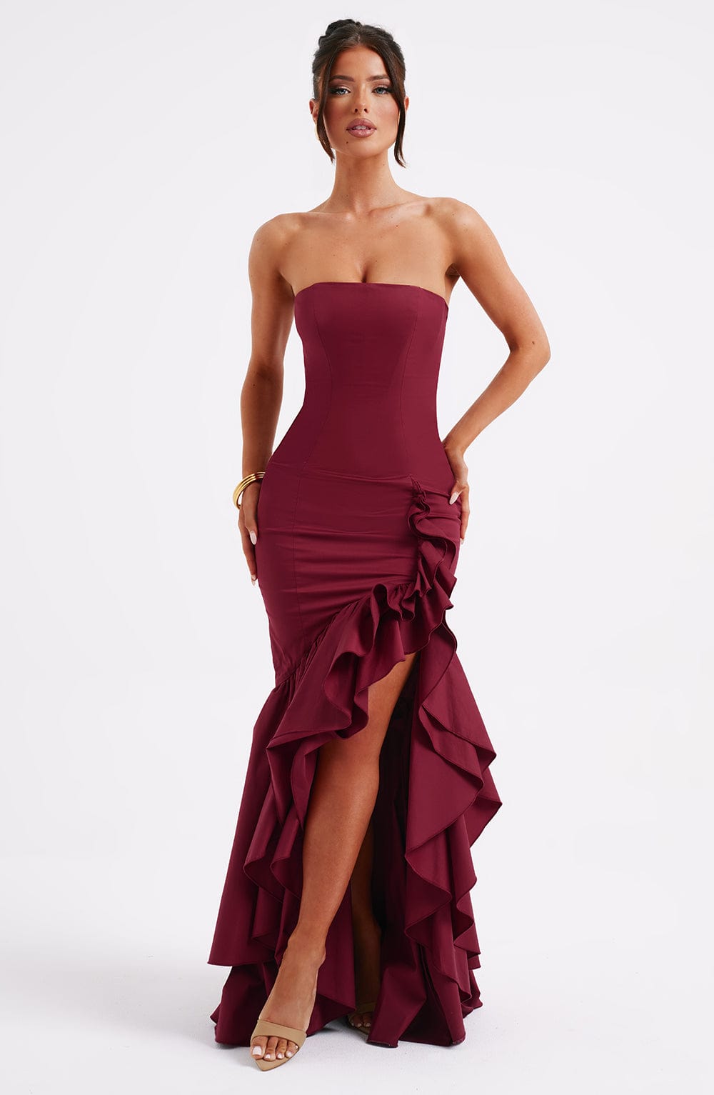 Angelina Maxi Dress Burgundy