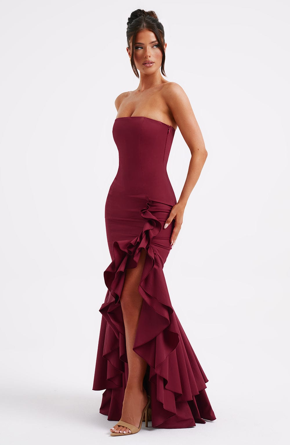 Angelina Maxi Dress Burgundy