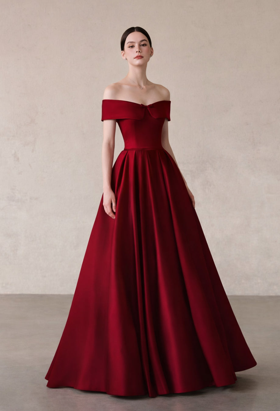 Angelina Off-Shoulder Maxi Dress Burgundy