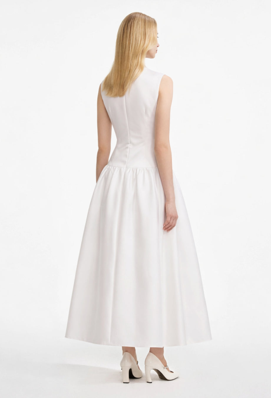 Antonie Midi Dress With Bow White