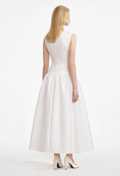 Antonie Midi Dress With Bow White