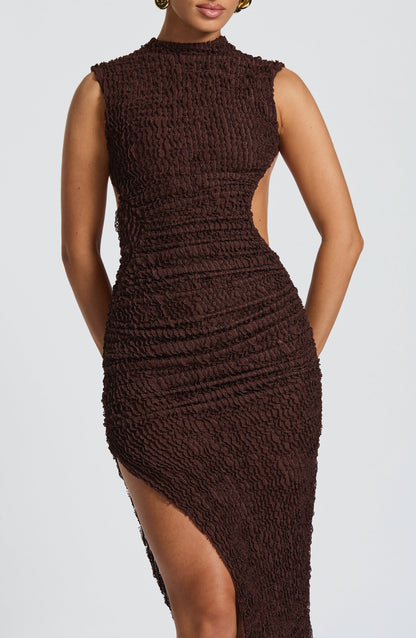 Aphrodite Midi Dress Plum Brown
