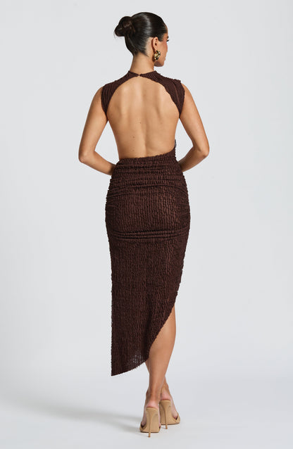 Aphrodite Midi Dress Plum Brown