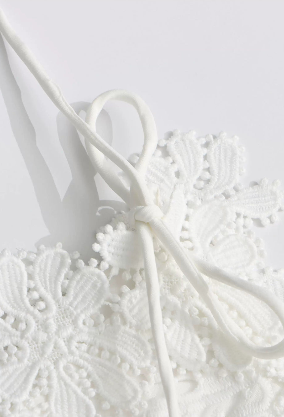 Araminta 3D Floral Broderie Anglaise Midi Dress White