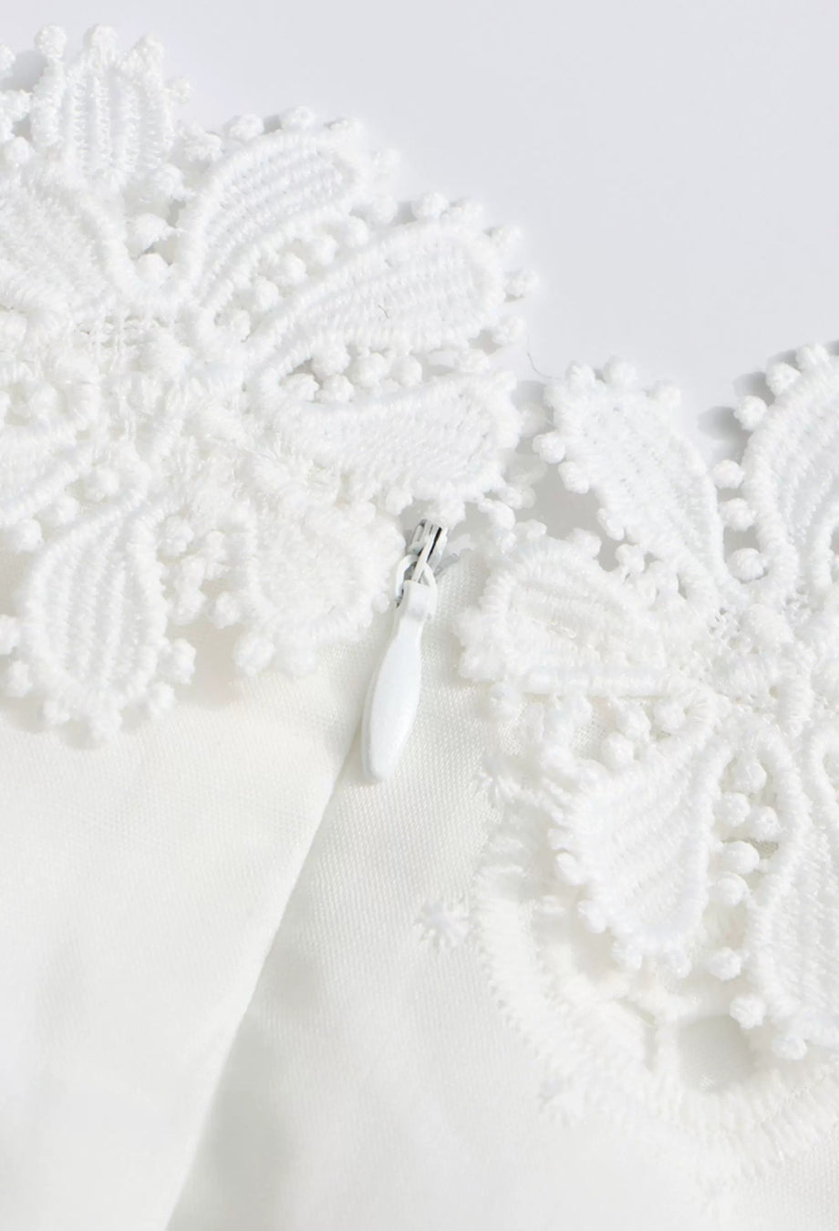 Araminta 3D Floral Broderie Anglaise Midi Dress White