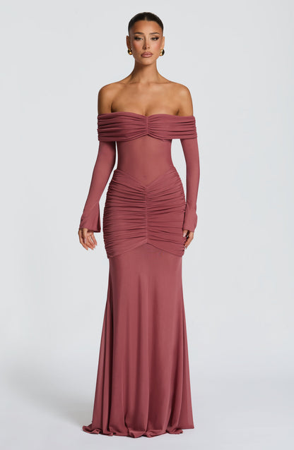 Arlena Maxi Dress Rose Brown
