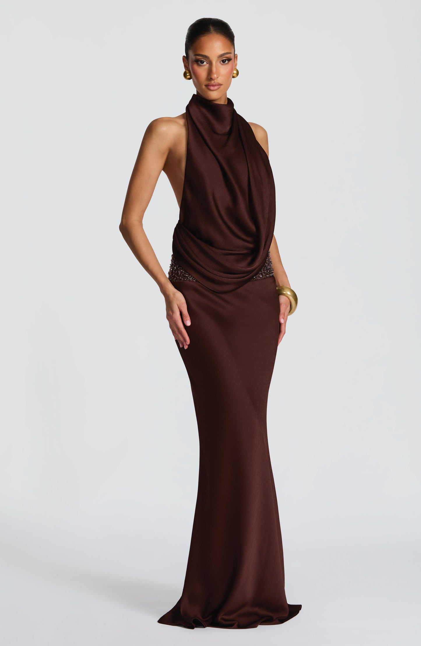 Armelle Maxi Dress Plum Brown