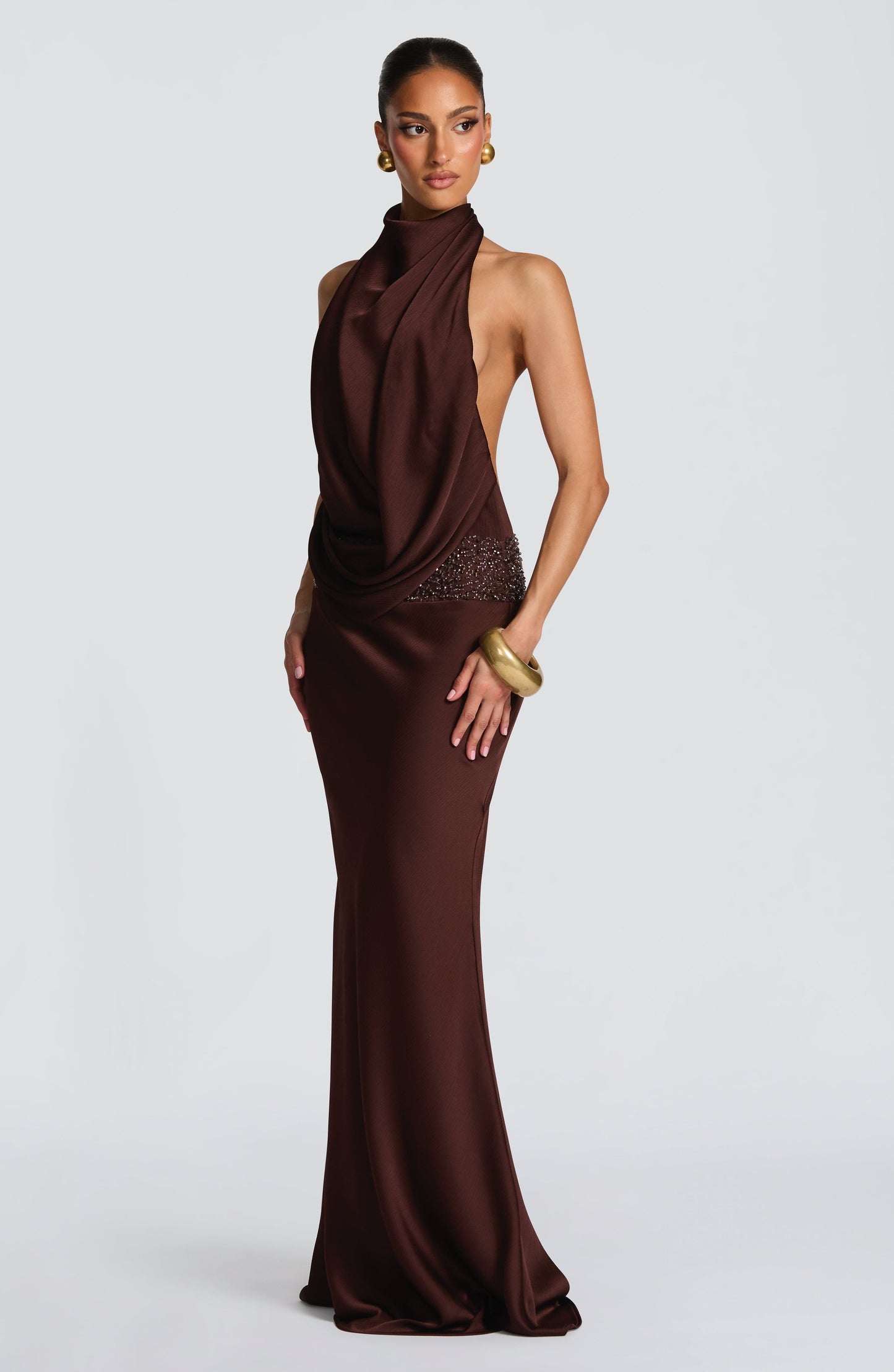 Armelle Maxi Dress Plum Brown