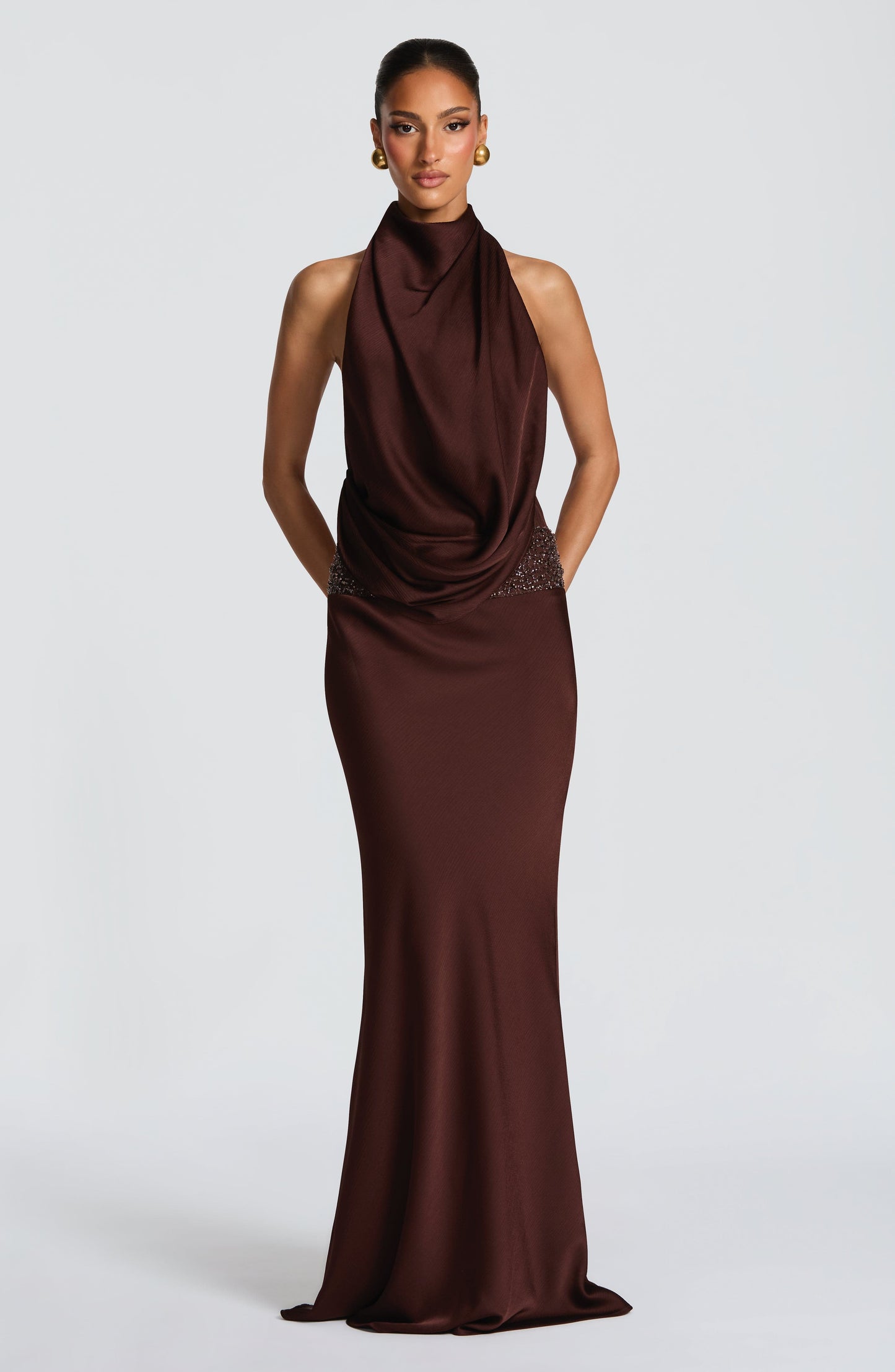 Armelle Maxi Dress Plum Brown