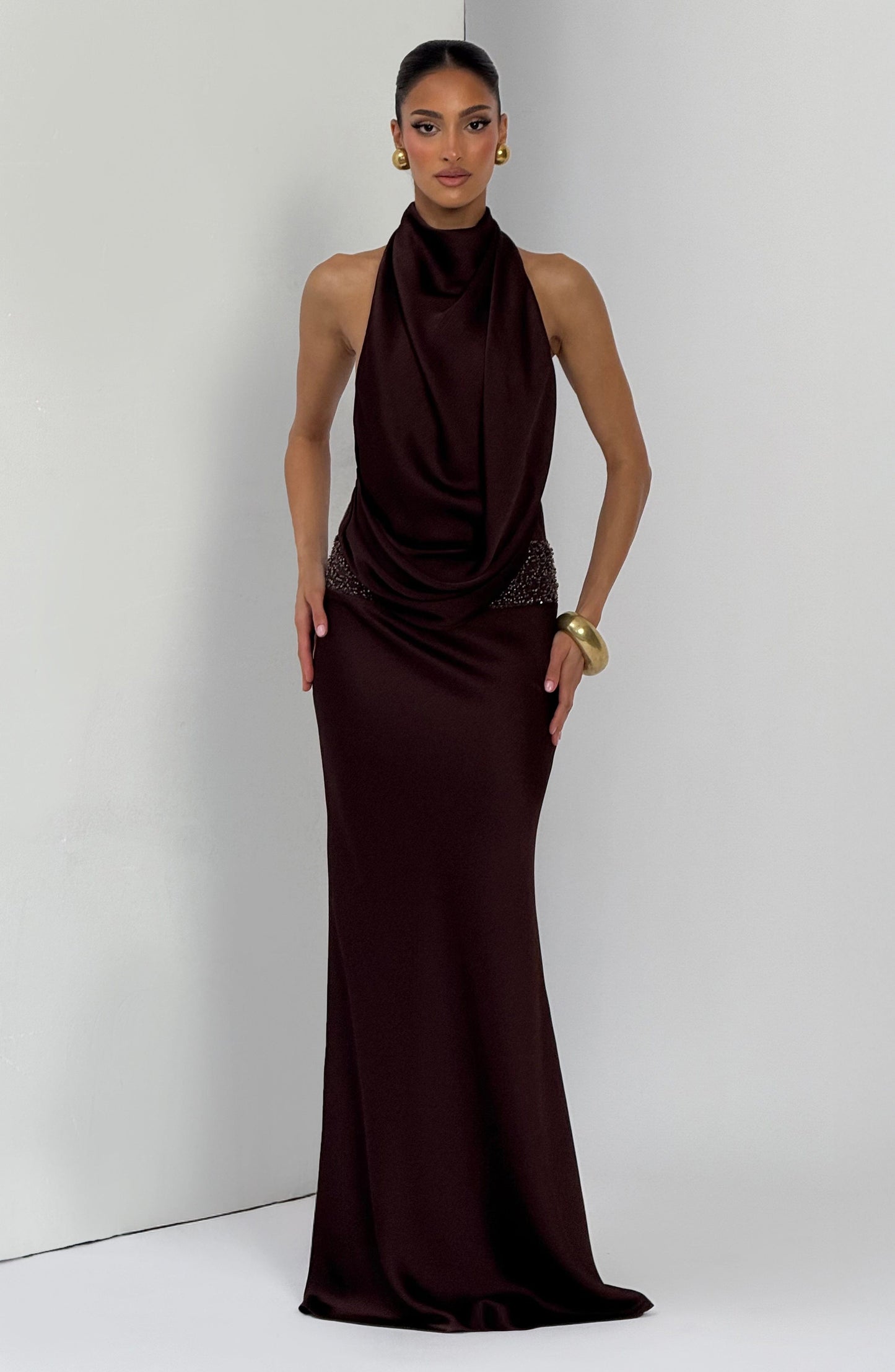 Armelle Maxi Dress Plum Brown