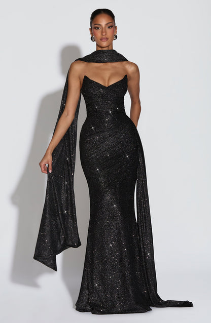 Ashika Maxi Dress Black Sparkle