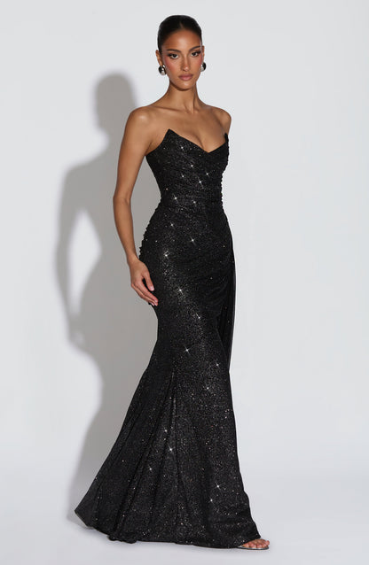 Ashika Maxi Dress Black Sparkle