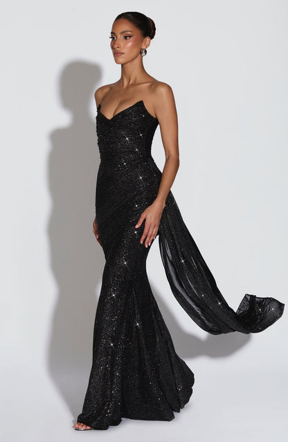 Ashika Maxi Dress Black Sparkle