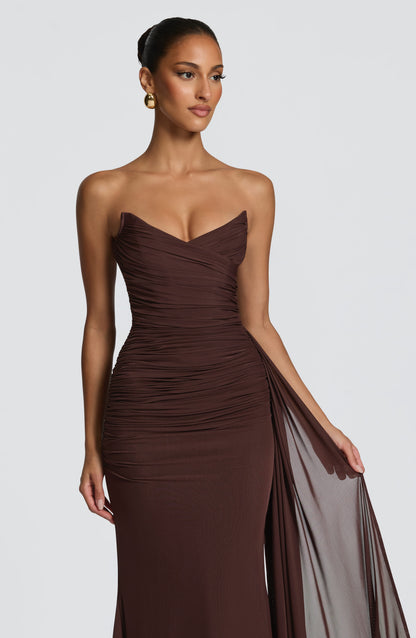 Ashika Maxi Dress Plum Brown