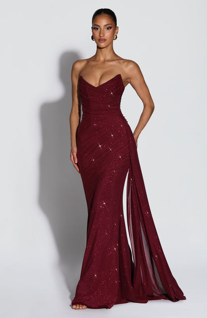 Ashika Maxi Dress Wine Sparkle