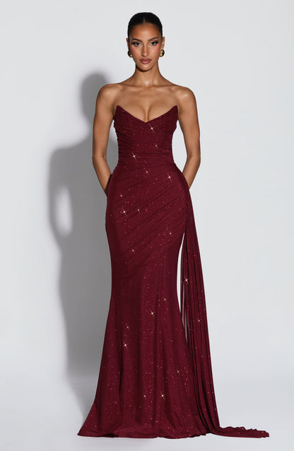 Ashika Maxi Dress Wine Sparkle