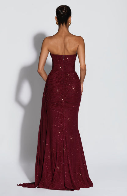 Ashika Maxi Dress Wine Sparkle