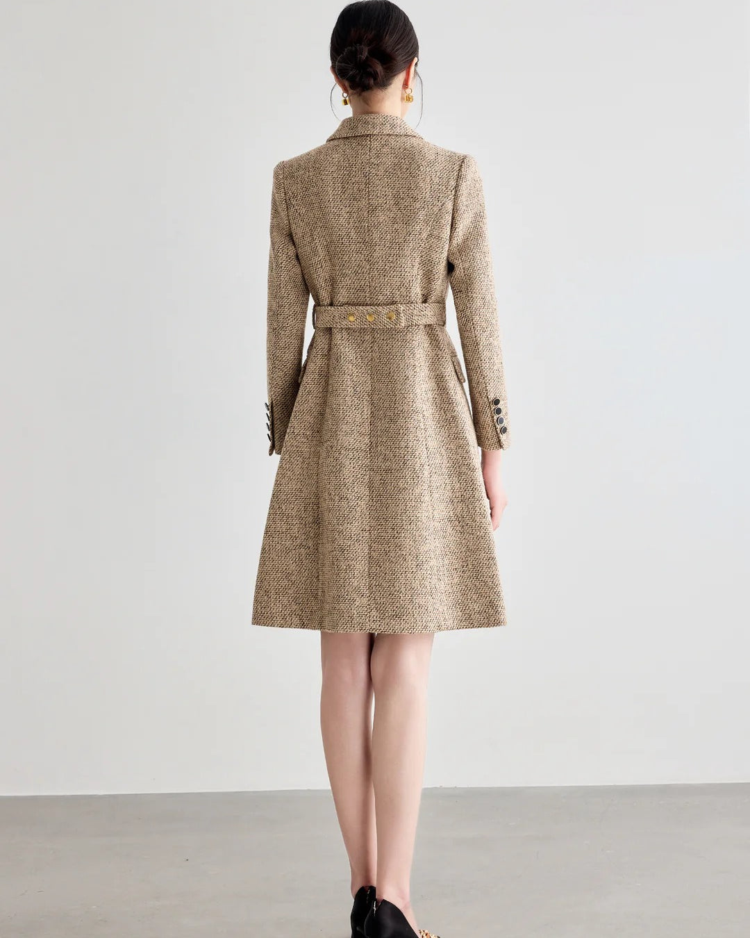 Aubrey Long Sleeve Midi Dress Khaki