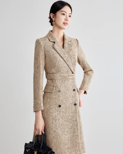 Aubrey Long Sleeve Midi Dress Khaki