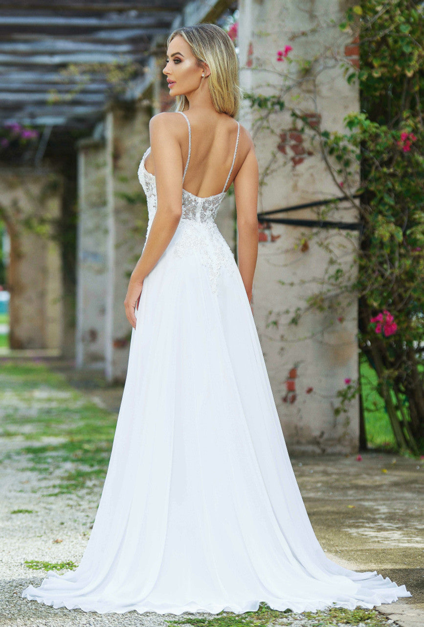 Avianna Gown Floral Lace A- Chiffon Dress