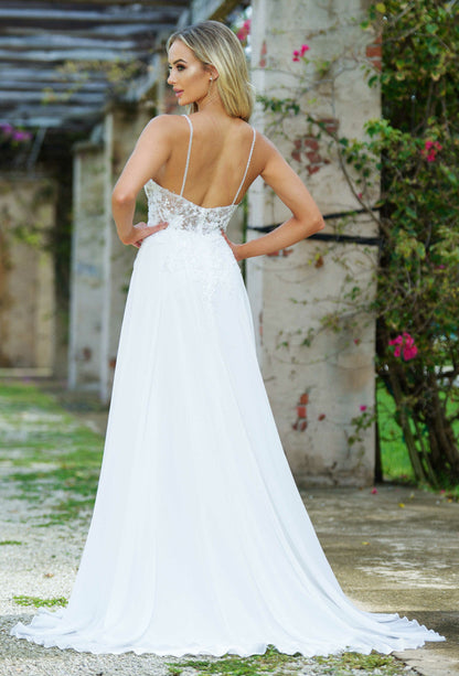 Avianna Gown Floral Lace A- Chiffon Dress