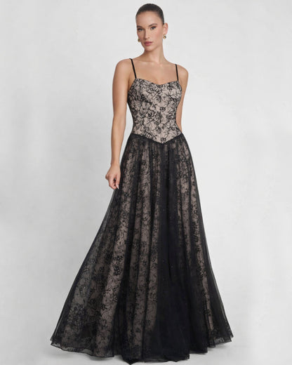 Ayana Lace Maxi Dress Black