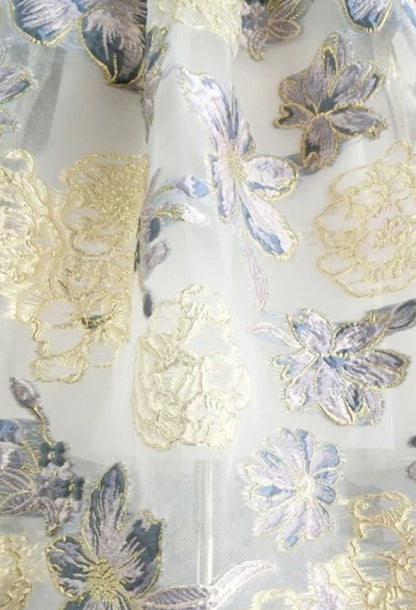 Ballerina Vintage High Waisted Floral Midi Skirt