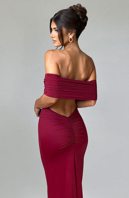 Belinda Maxi Dress Burgundy