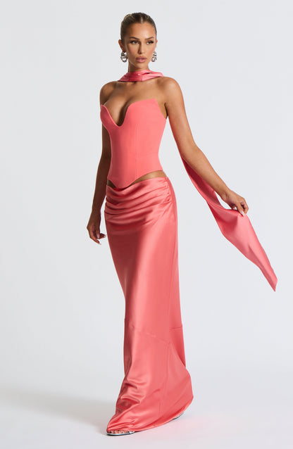 Bernadette Maxi Skirt Coral Pink
