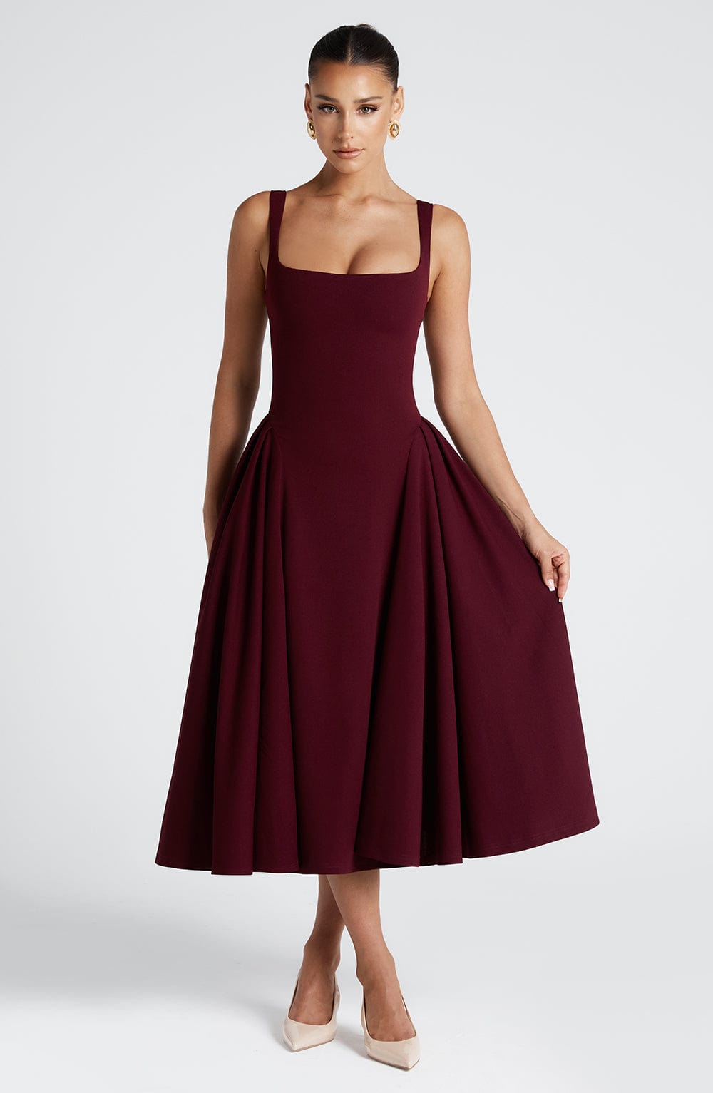 Betty Midi Dress Cherry Lacquer