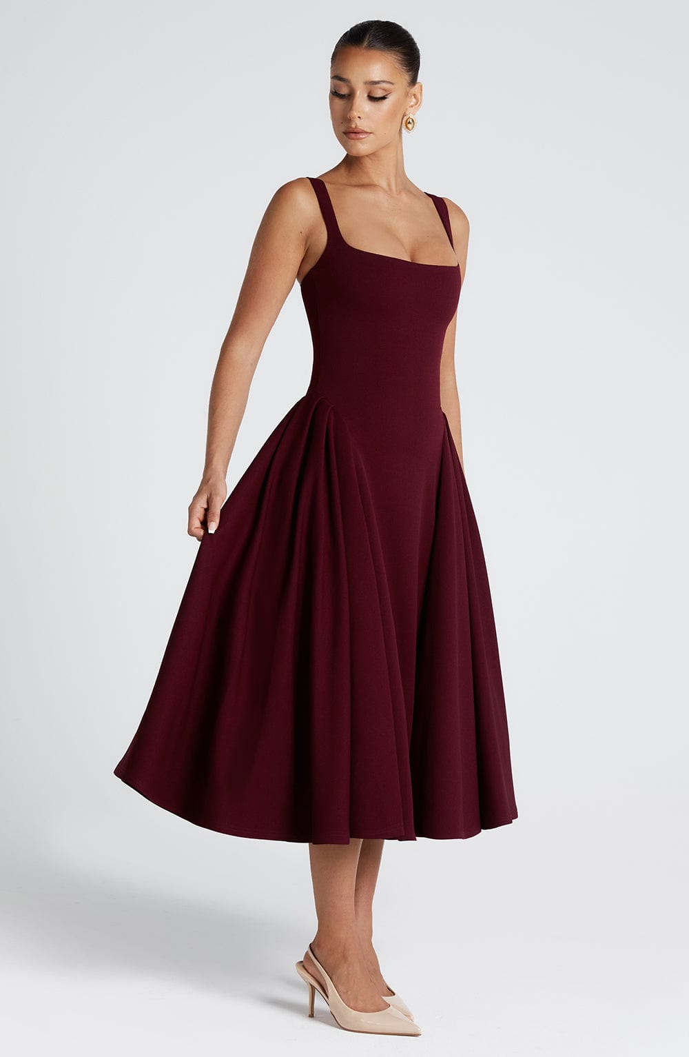 Betty Midi Dress Cherry Lacquer