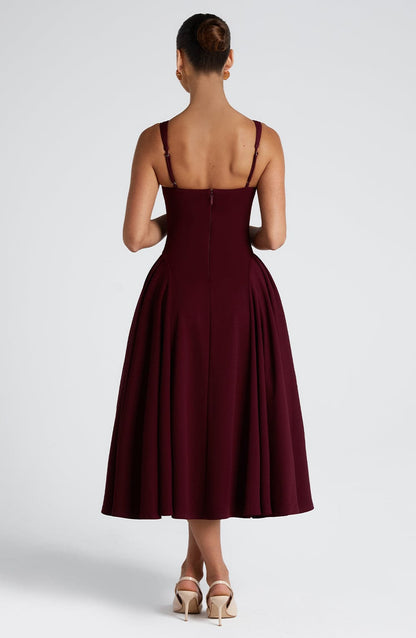 Betty Midi Dress Cherry Lacquer