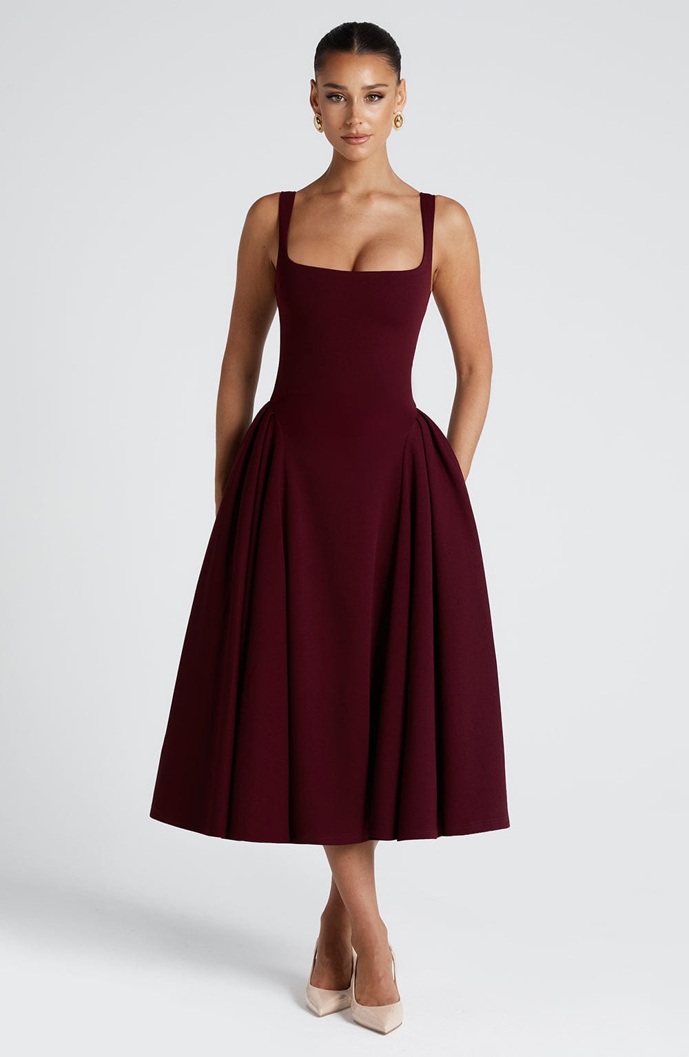 Betty Midi Dress Cherry Lacquer