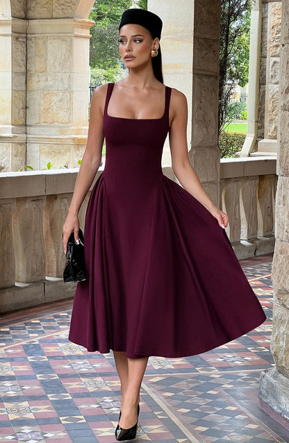 Betty Midi Dress Cherry Lacquer