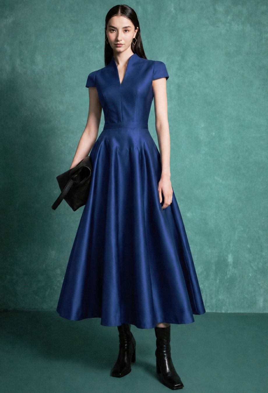 Betty Midi Dress Navy Blue