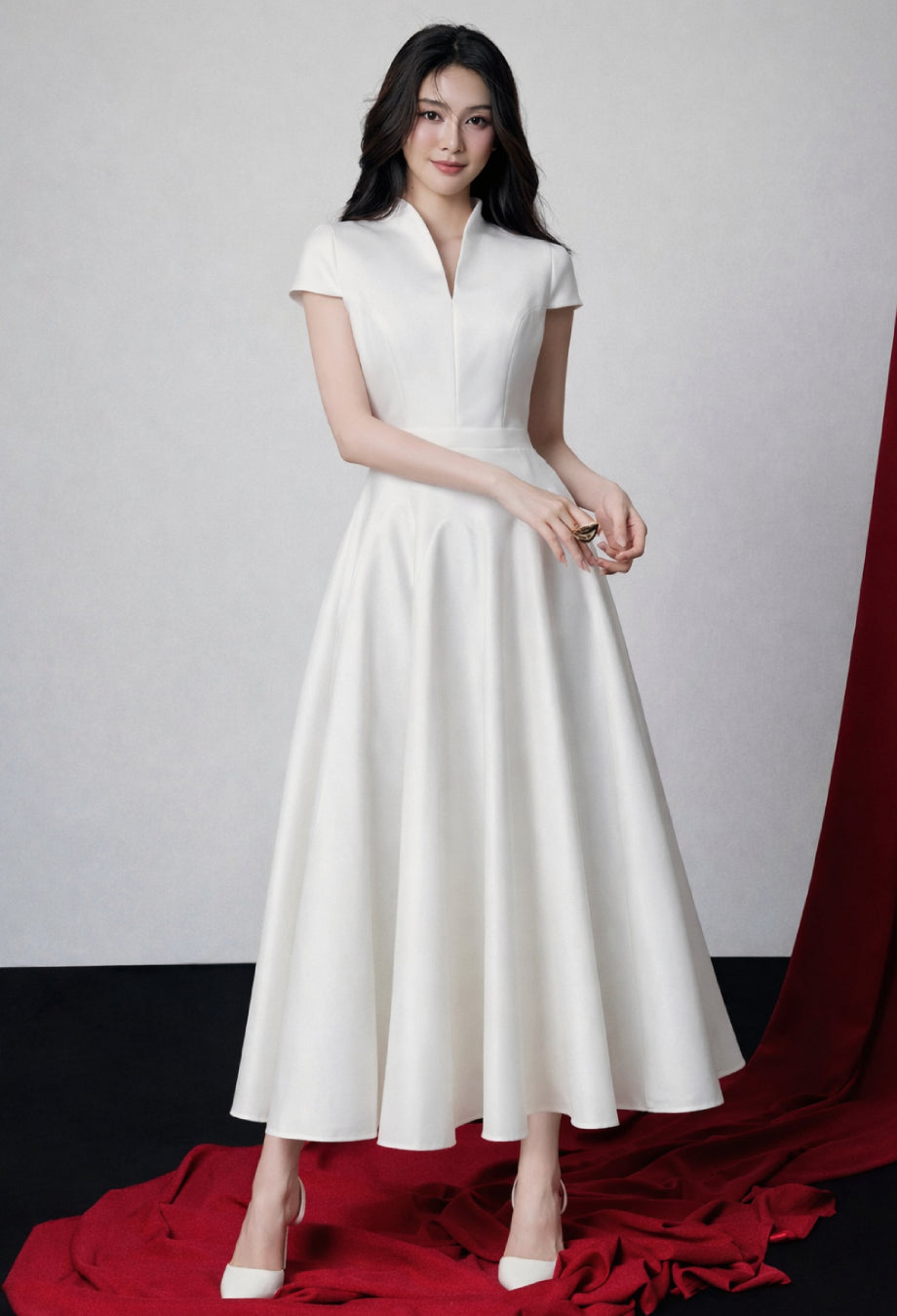 Betty Midi Dress White