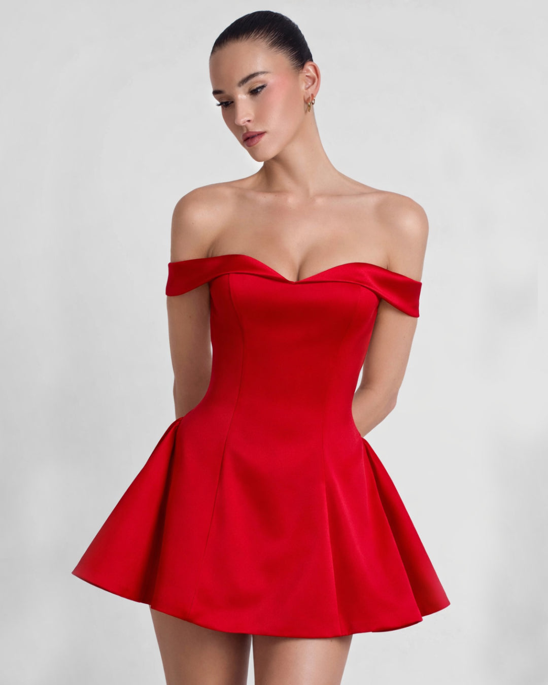 Briella Off-the-Shoulder Mini Dress Red