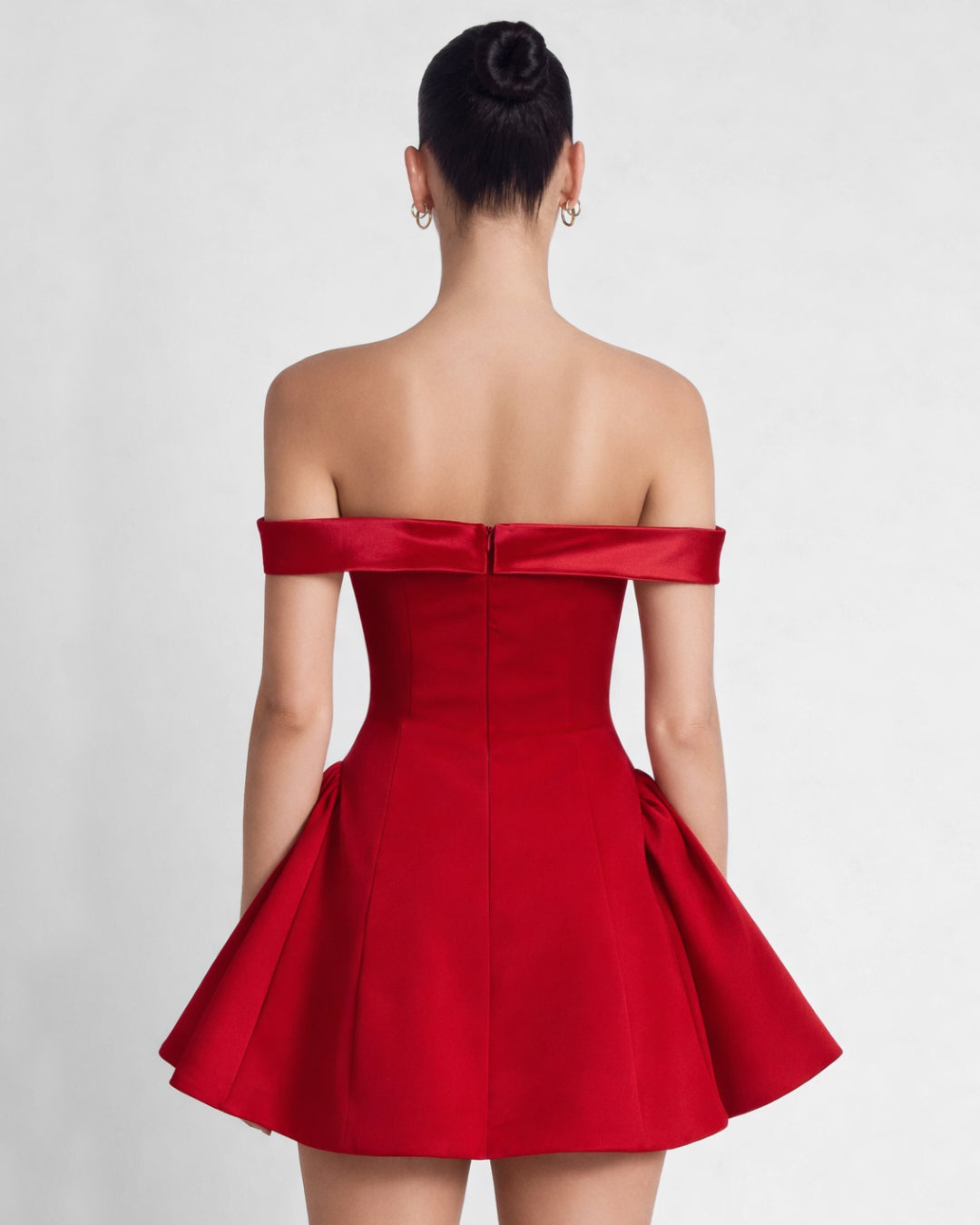Briella Off-the-Shoulder Mini Dress Red