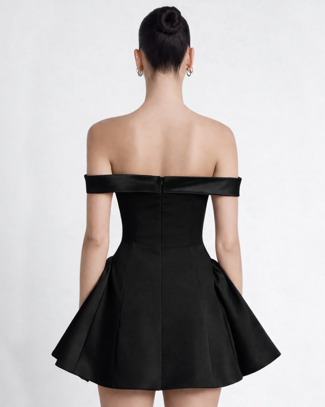 Briella Off-the-Shoulder Mini Dress Black