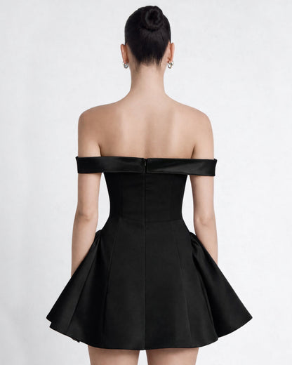 Briella Off-the-Shoulder Mini Dress Black