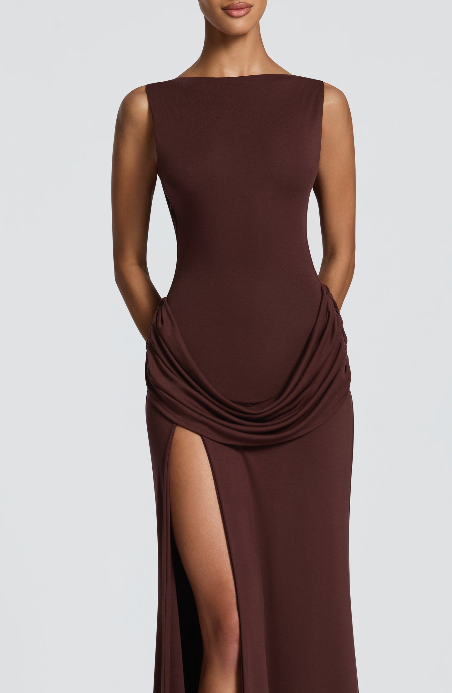 Bruna Maxi Dress Plum Brown