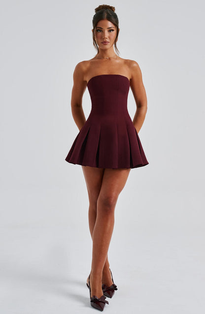Bryony Mini Dress Cherry Lacquer