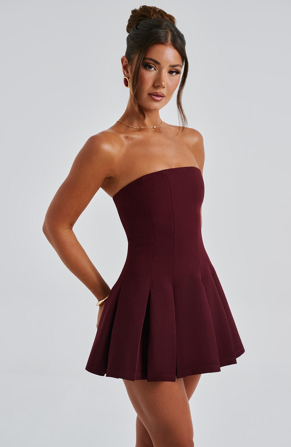Bryony Mini Dress Cherry Lacquer