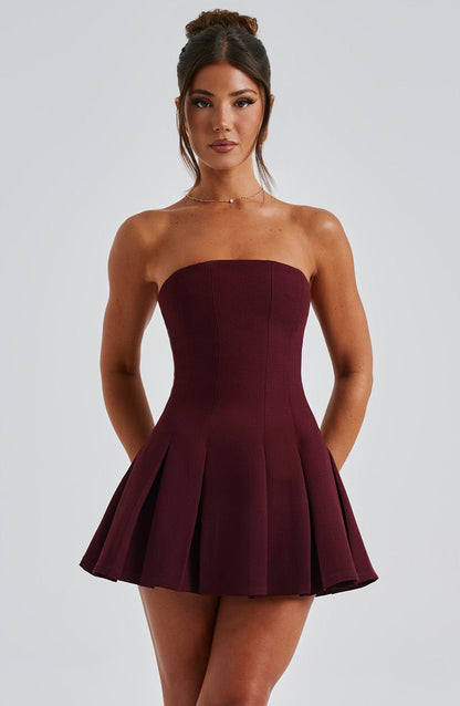 Bryony Mini Dress Cherry Lacquer