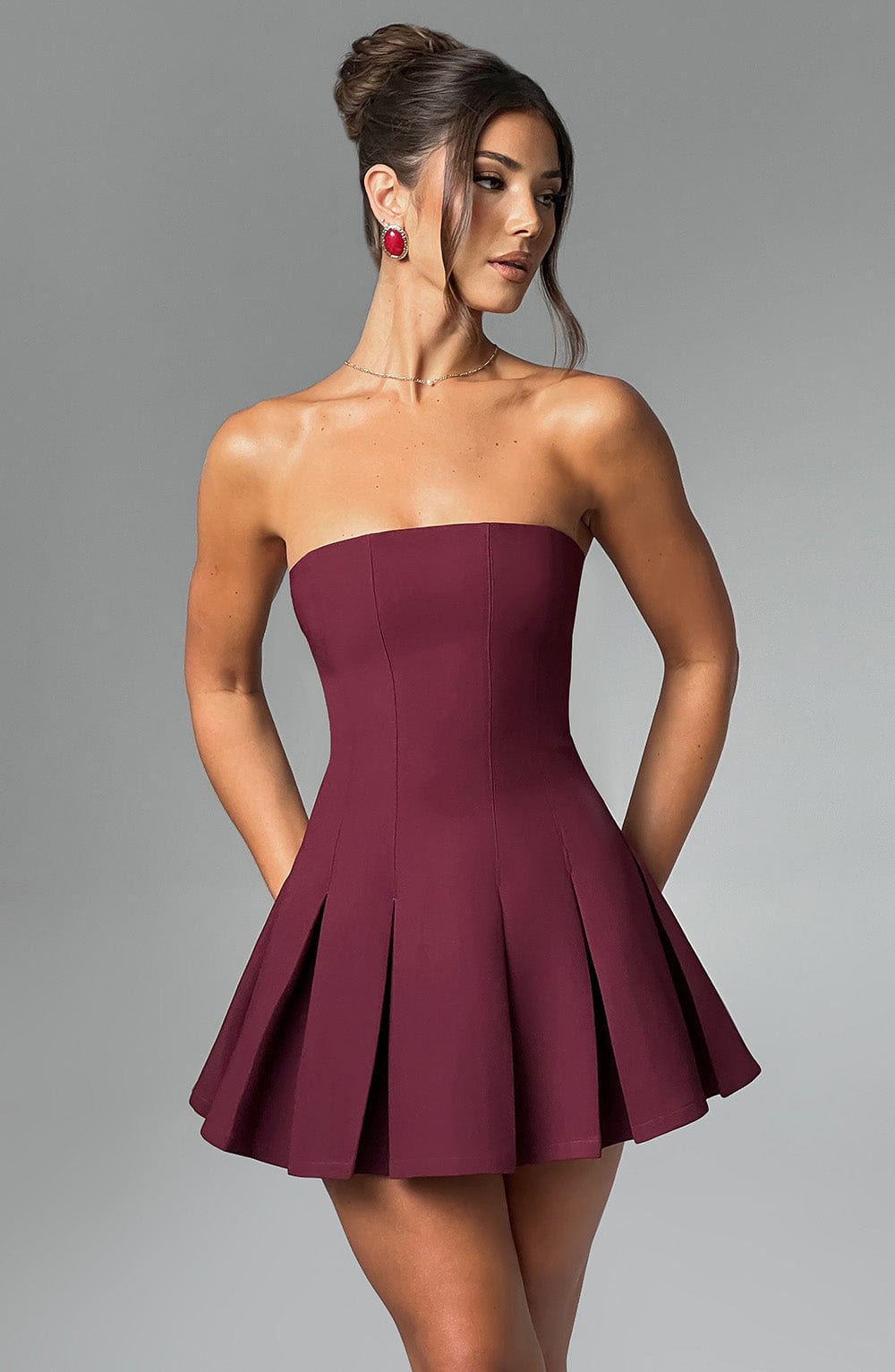 Bryony Mini Dress Cherry Lacquer